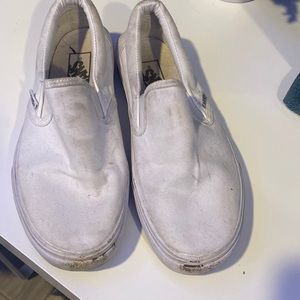 White Slip On Vans